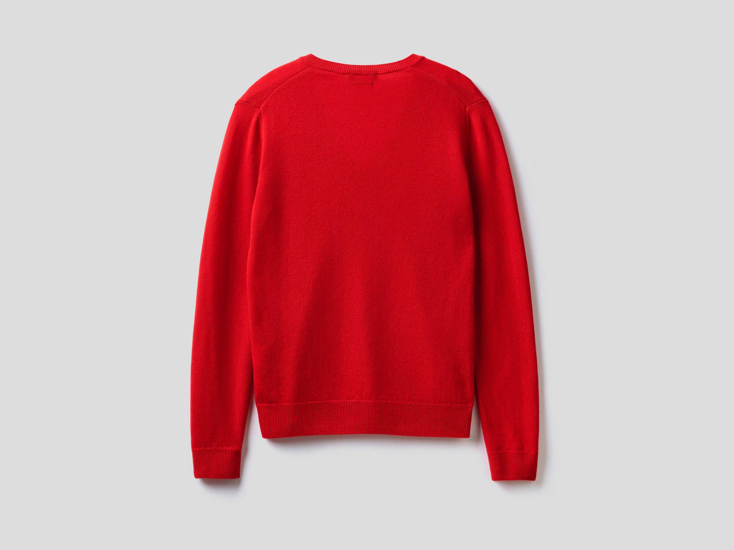 V-neck sweater in pure virgin wool image number 6