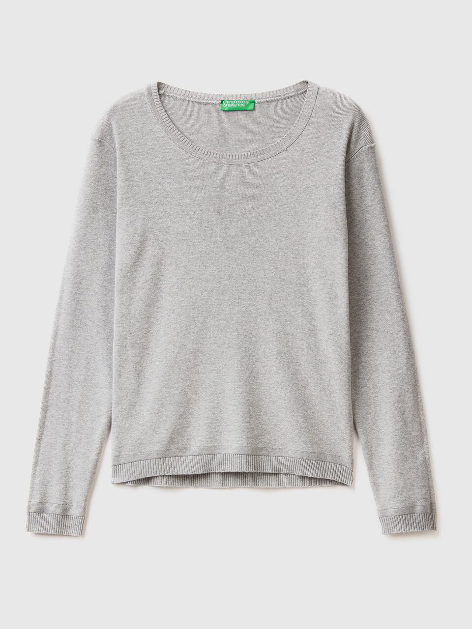 Crew neck sweater in pure cotton image number 1