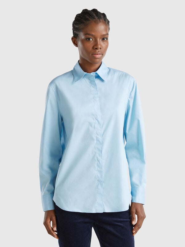 Shirt in stretch cotton blend Women
