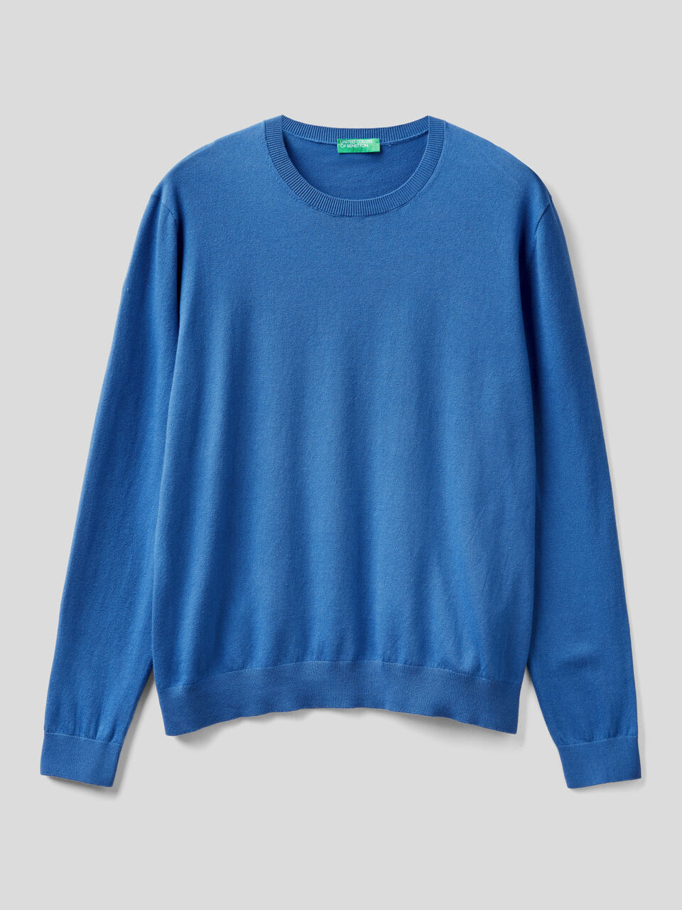 Crew neck sweater in lightweight cotton blend image number 1