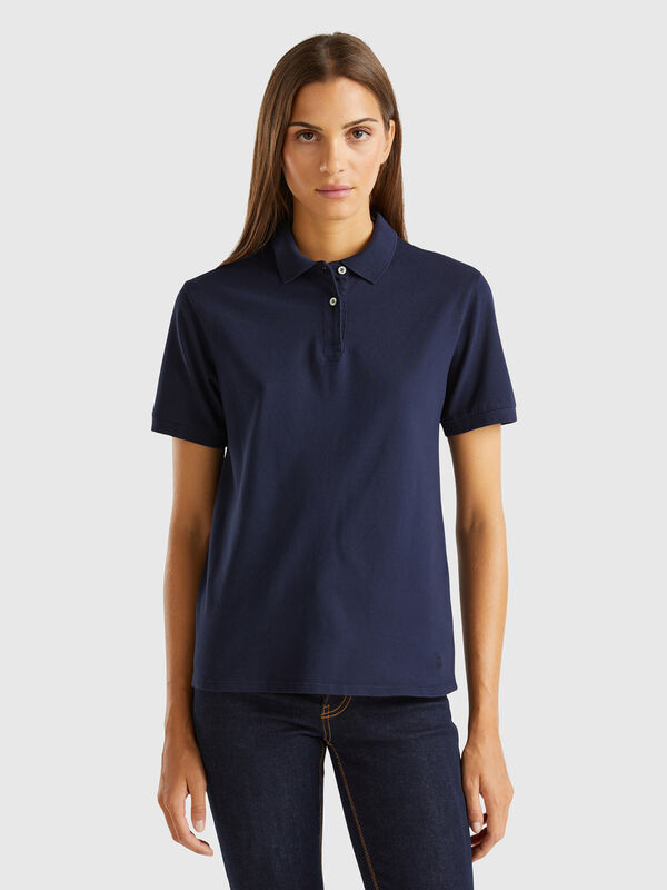 Polo in stretch organic cotton Women