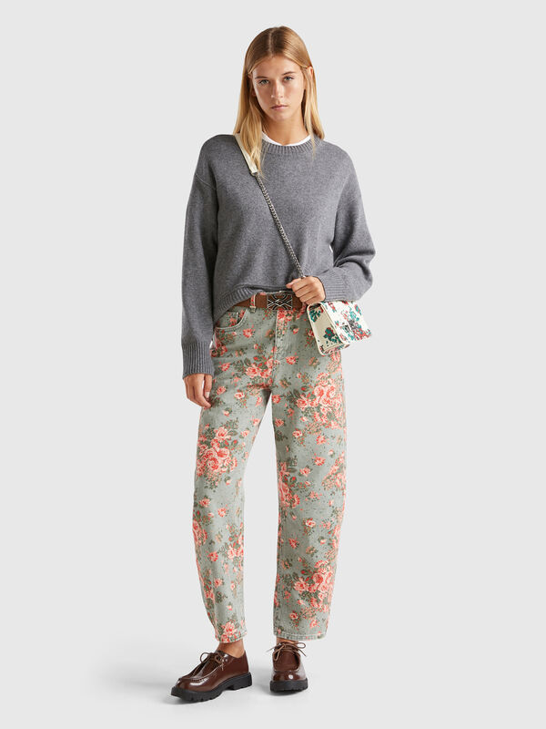 Balloon fit floral jeans Women