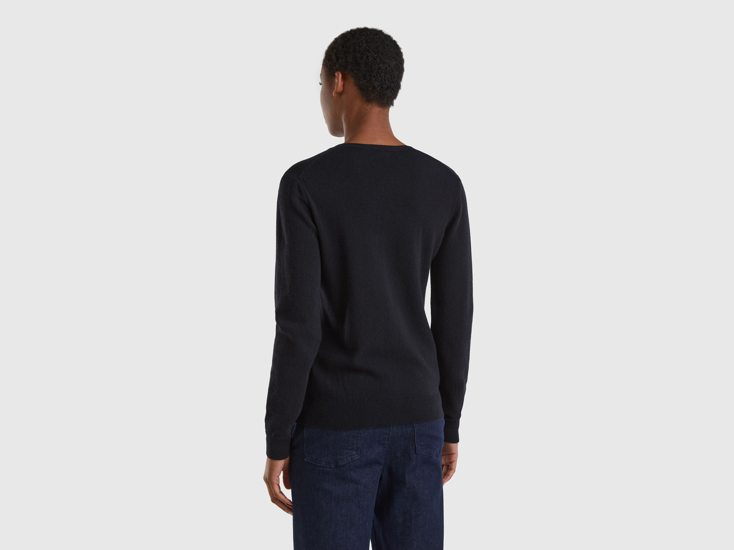 Crew neck cardigan in pure virgin wool image number 2