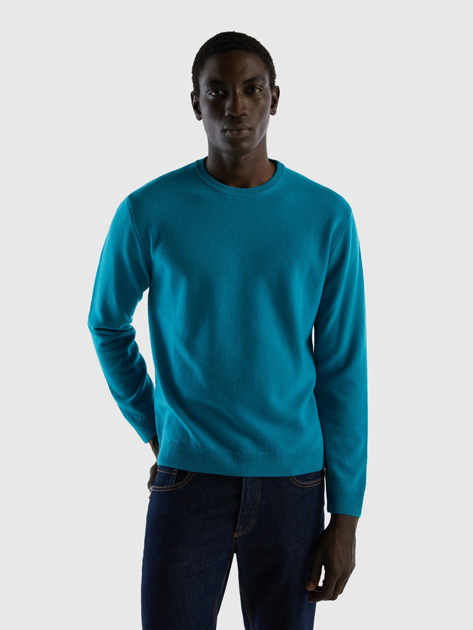 Crew Neck Merino Wool Sweaters Men 2024 Benetton