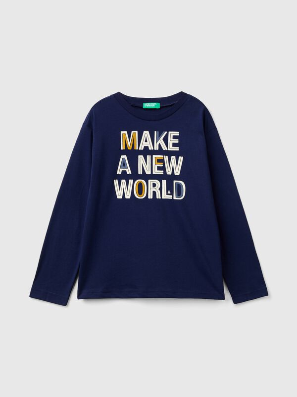 T-shirt with print in warm organic cotton Junior Boy