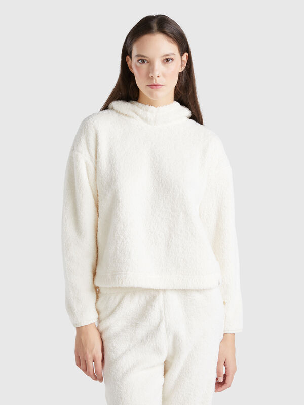 Faux fur hooded sweater Women