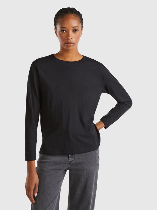 Long sleeve light cotton t-shirt Women