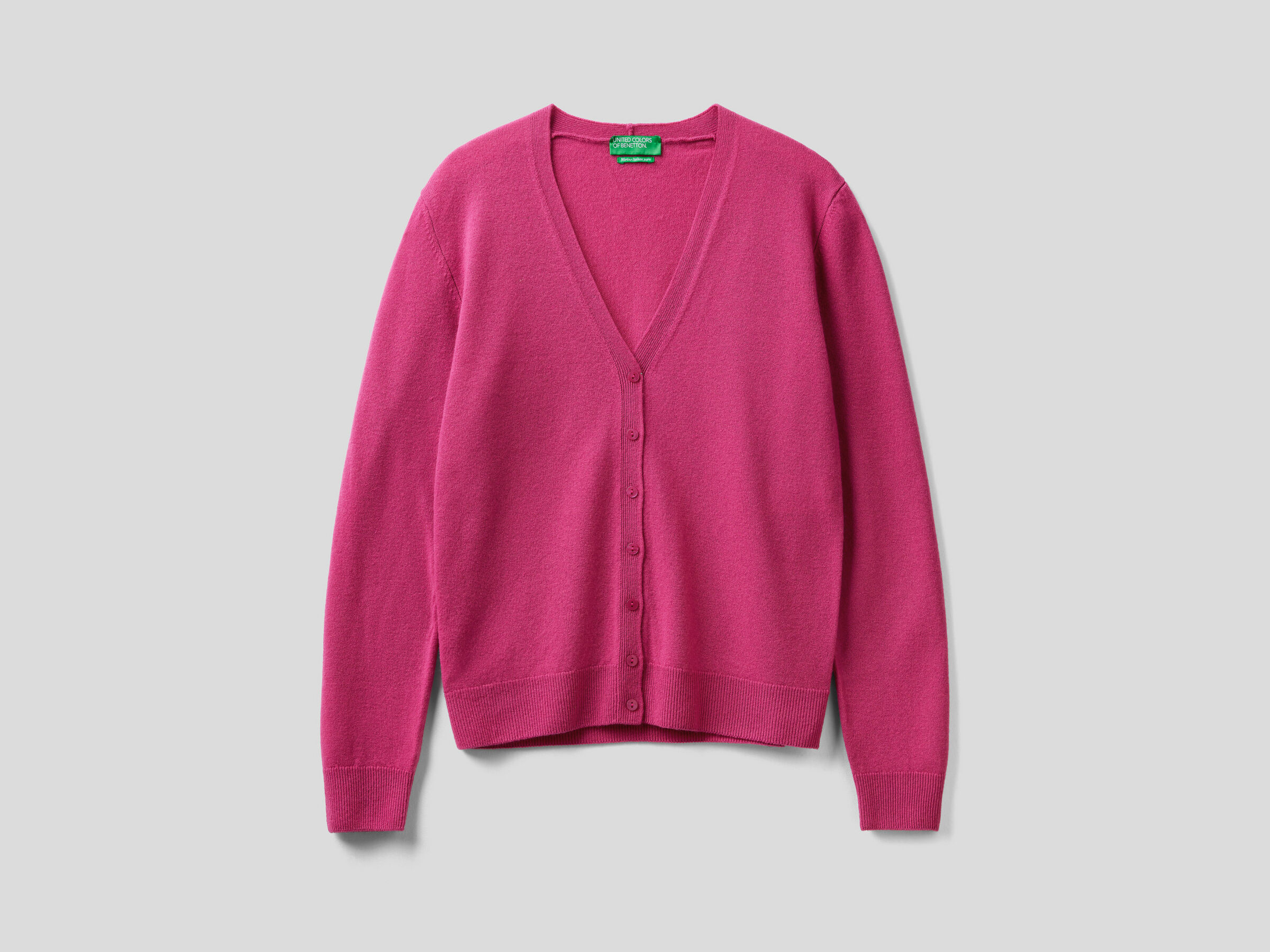 V-neck cardigan in pure virgin wool image number 5
