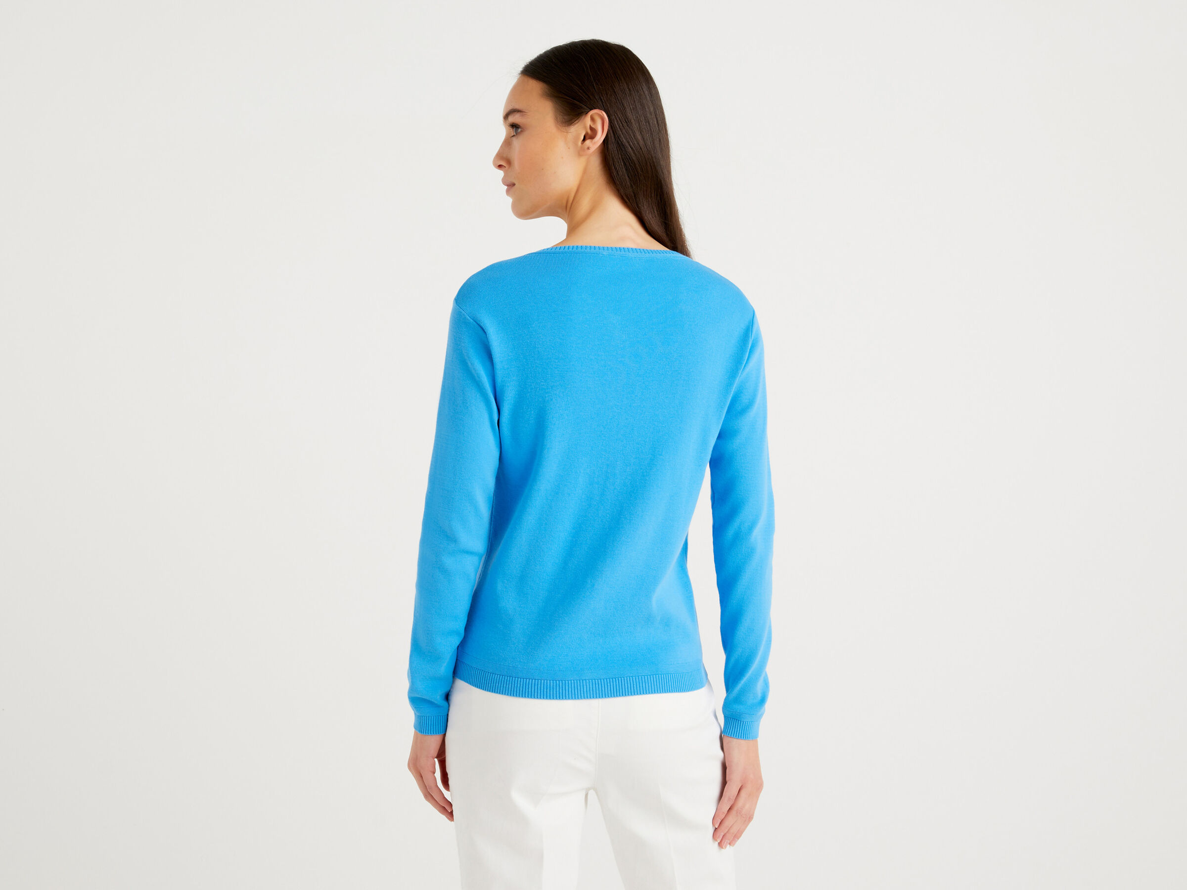 Crew neck cardigan in pure cotton image number 2