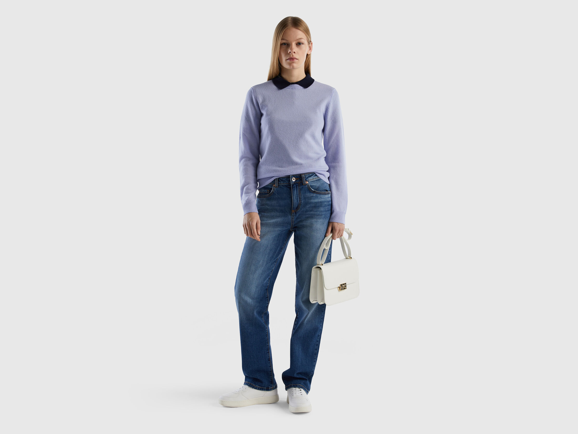 Crew neck sweater in pure virgin wool image number 3