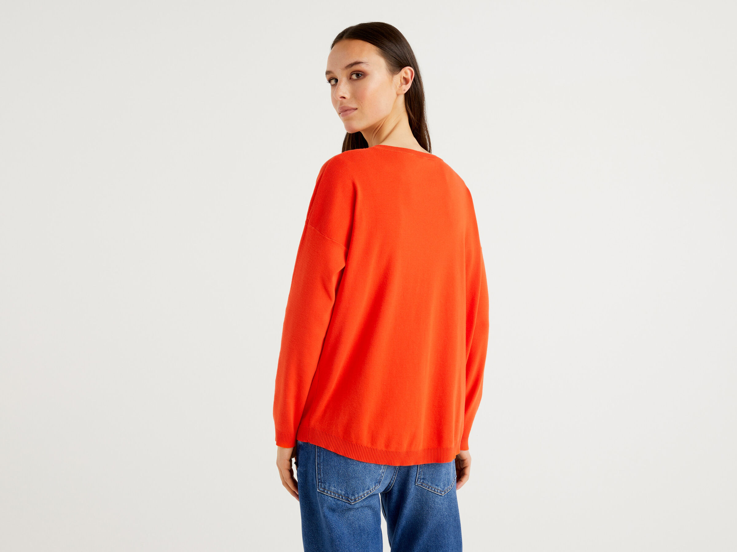 Cotton sweater with round neck image number 2