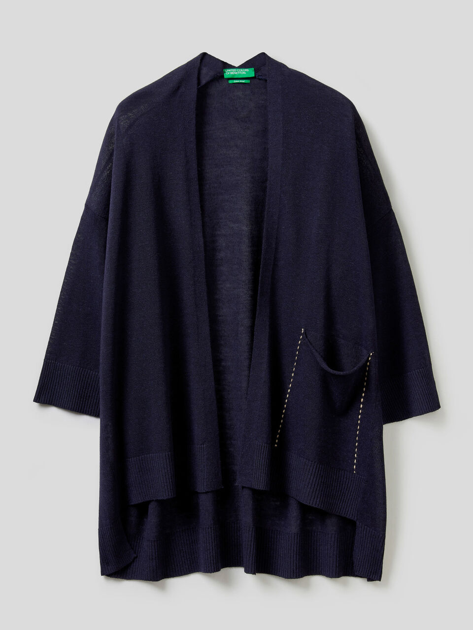 Open cardigan with 3/4 sleeve image number 1