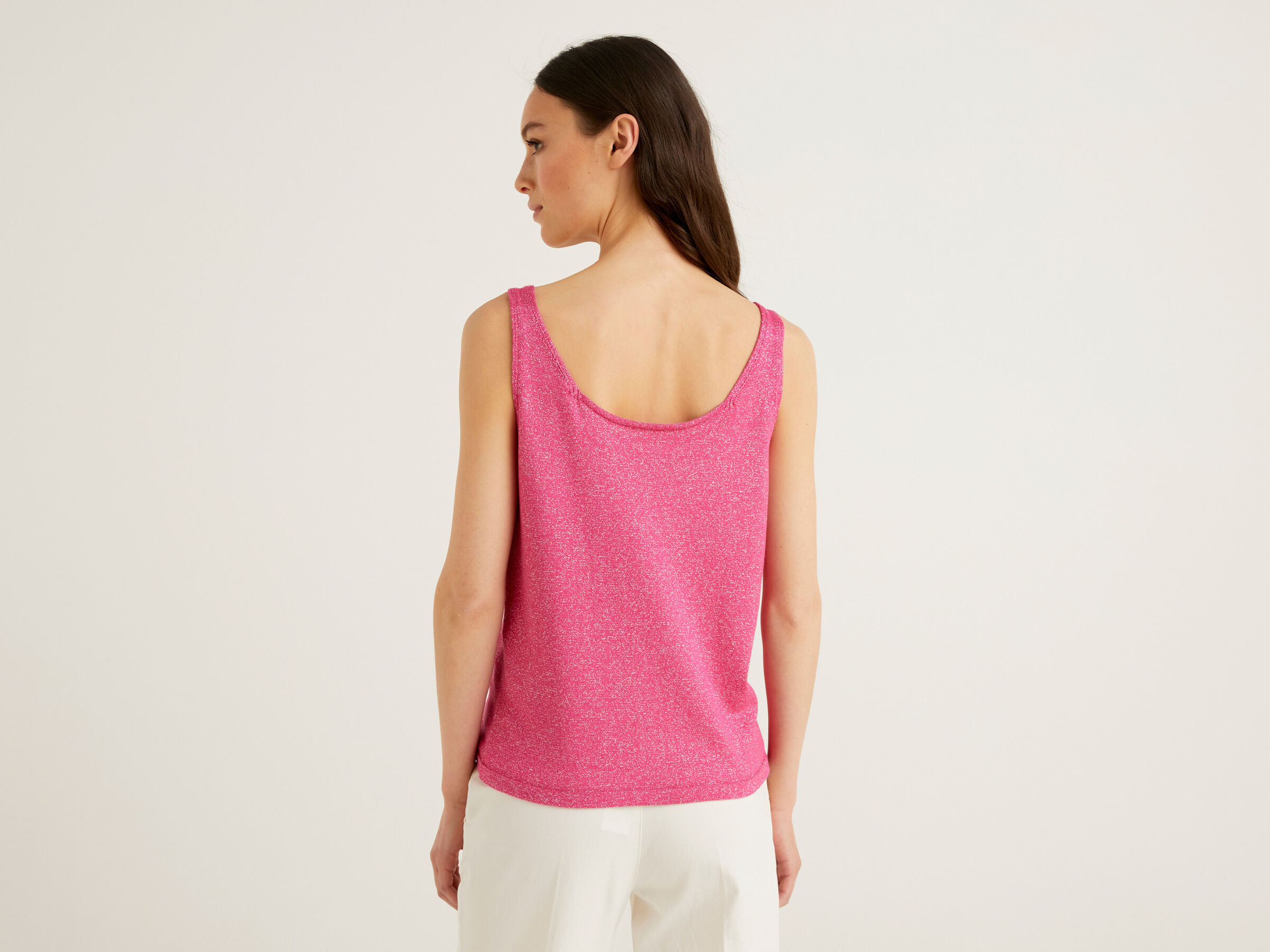 Tank top in viscose and lurex image number 2