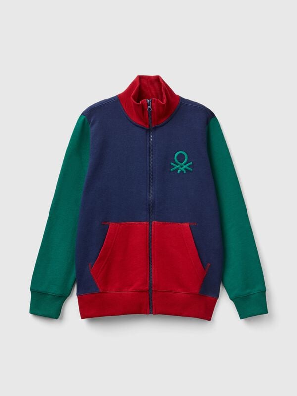 Pure cotton sweatshirt with zipper Junior Boy