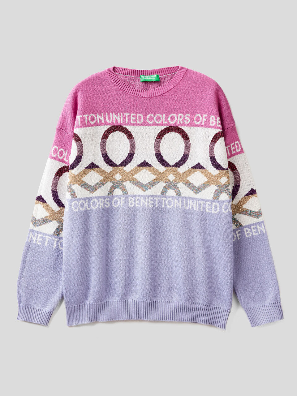 Tricot sweater with logo inlays image number 1