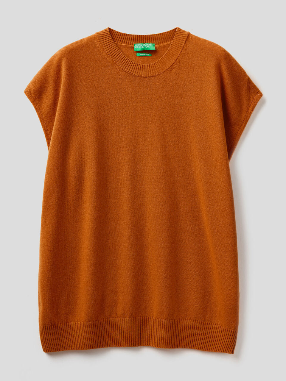Sleeveless sweater in cashmere blend image number 1
