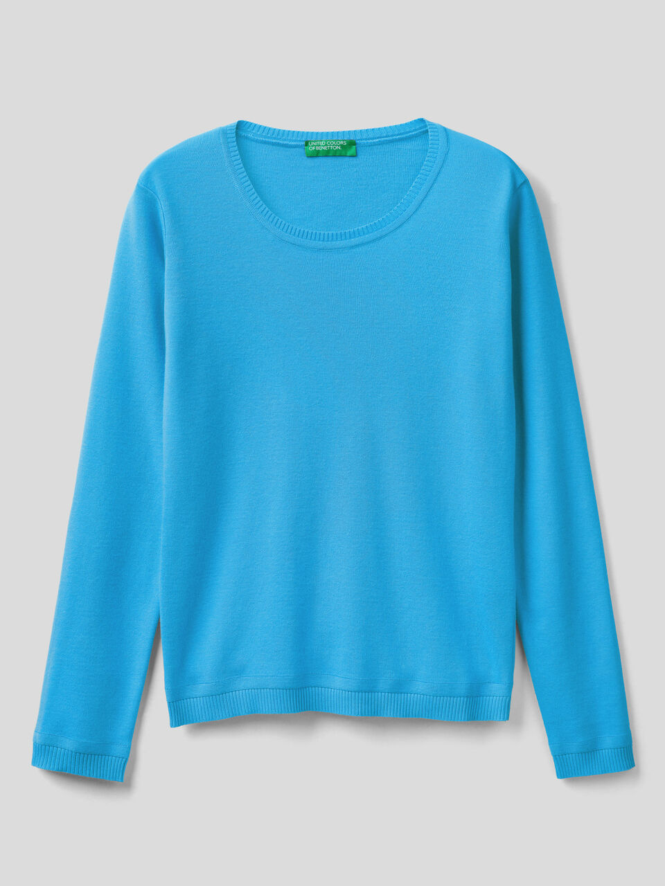 Crew neck sweater in pure cotton image number 1