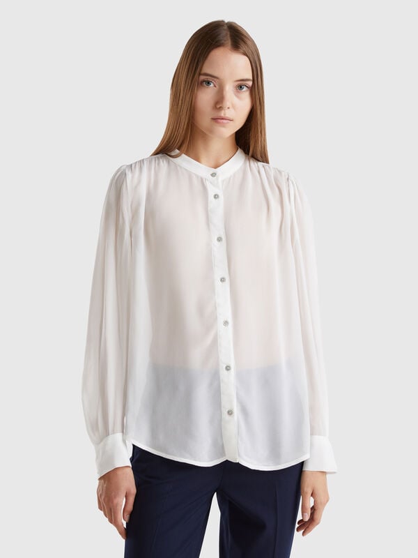 Flowy Mandarin collar shirt Women