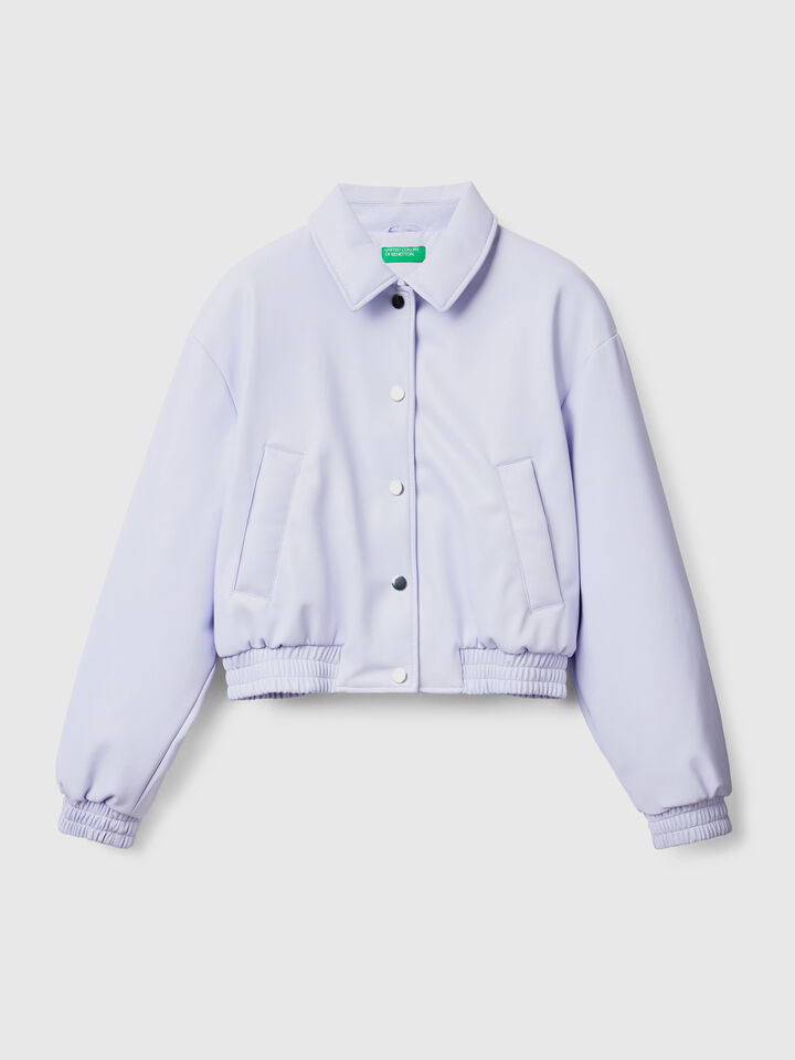 Lightweight bomber in imitation leather image number 1