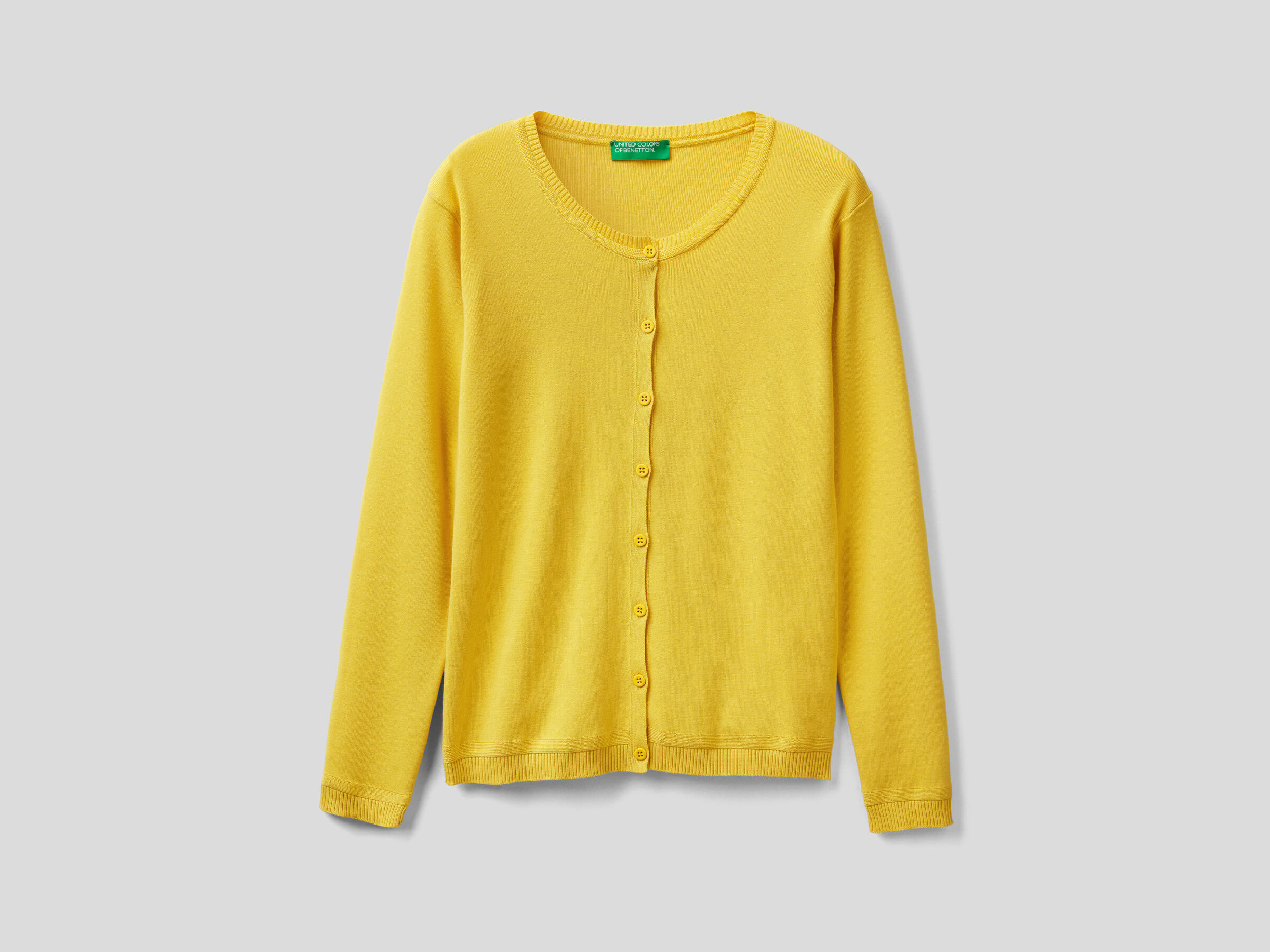 Crew neck cardigan in pure cotton image number 4