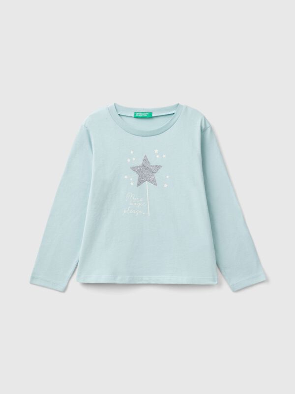 T-shirt with glittery print Junior Girl
