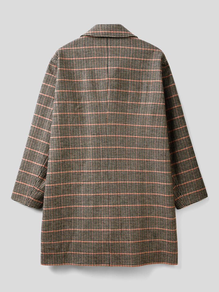 Check coat in wool blend image number 2