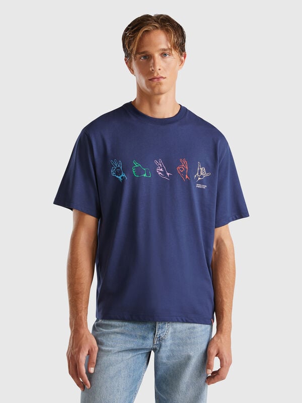 Oversized fit t-shirt in pure cotton Men