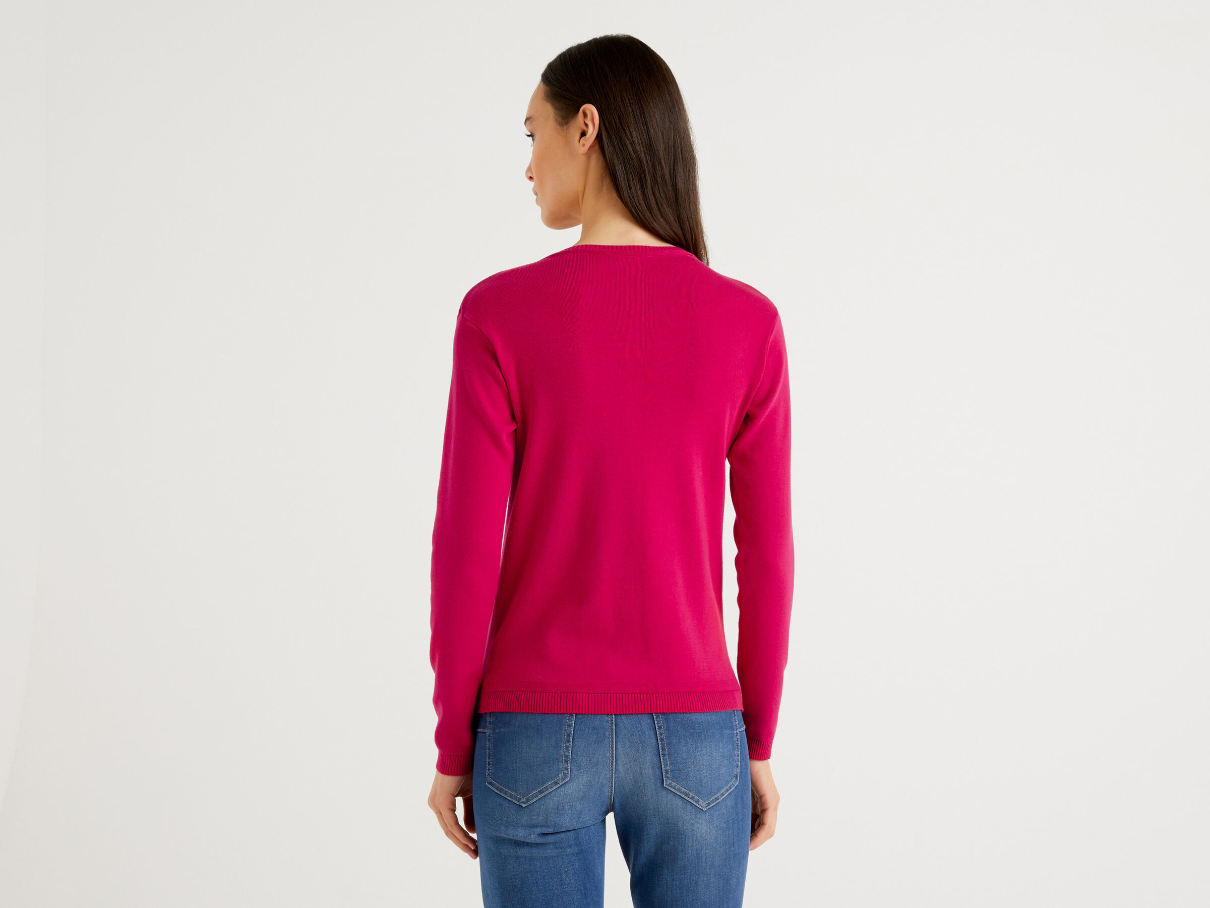 Crew neck cardigan in pure cotton image number 2