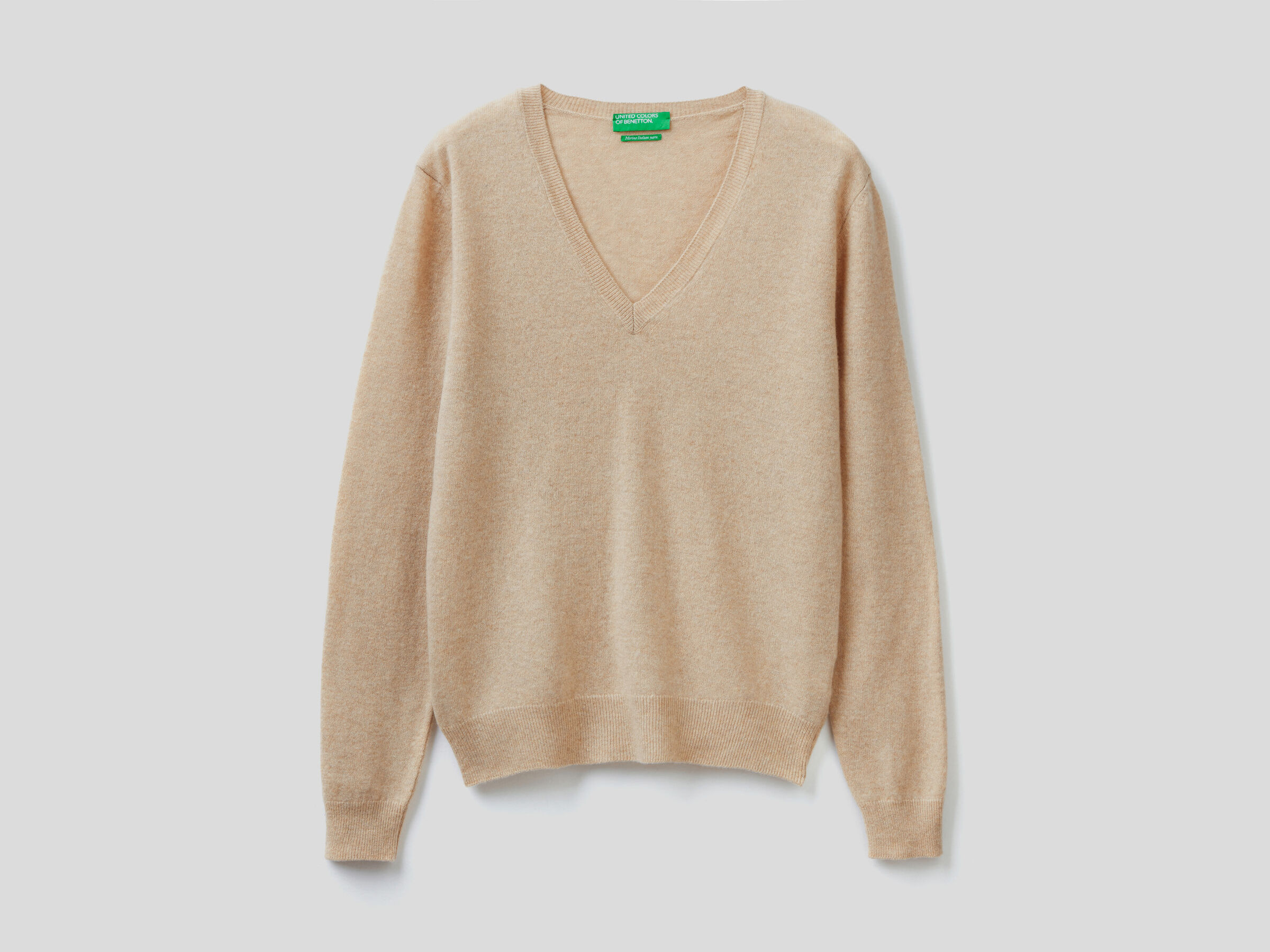 V-neck sweater in pure virgin wool image number 5