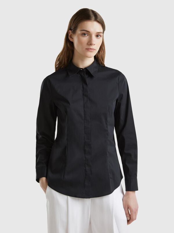 Shirt in stretch cotton blend Women