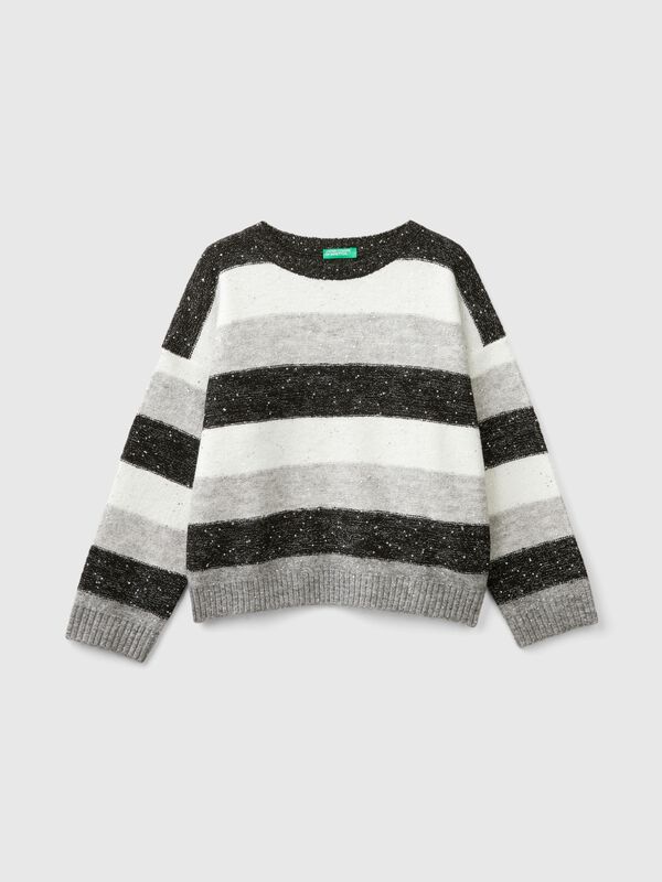 Sweater with recycled fabric and sequins Junior Girl