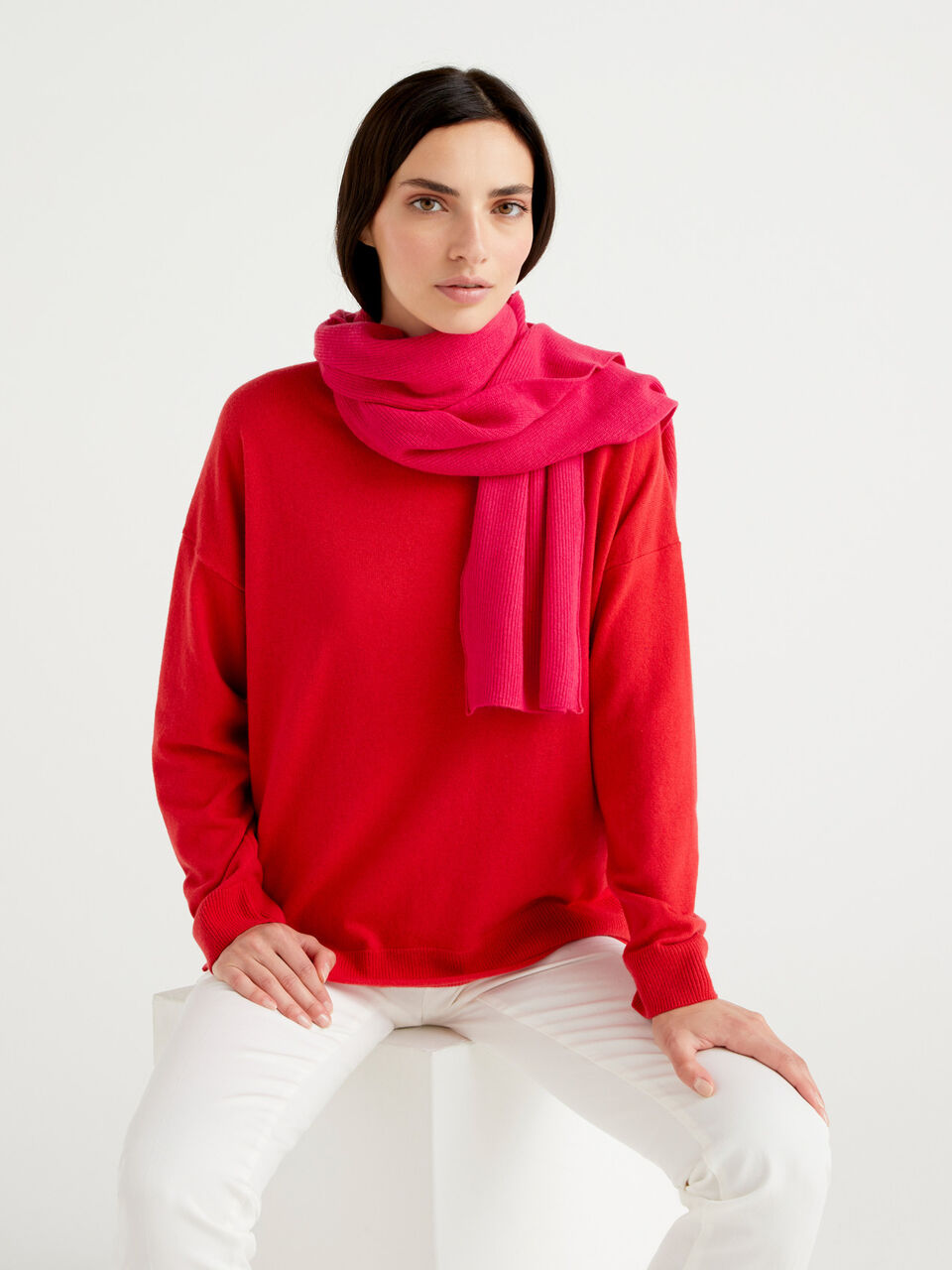 Scarf in wool and cashmere blend image number 2