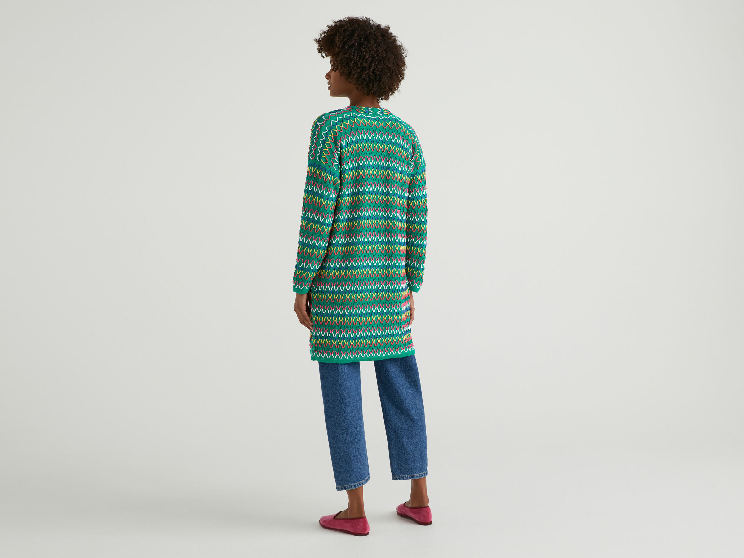 Long multicolored cardigan image number 2