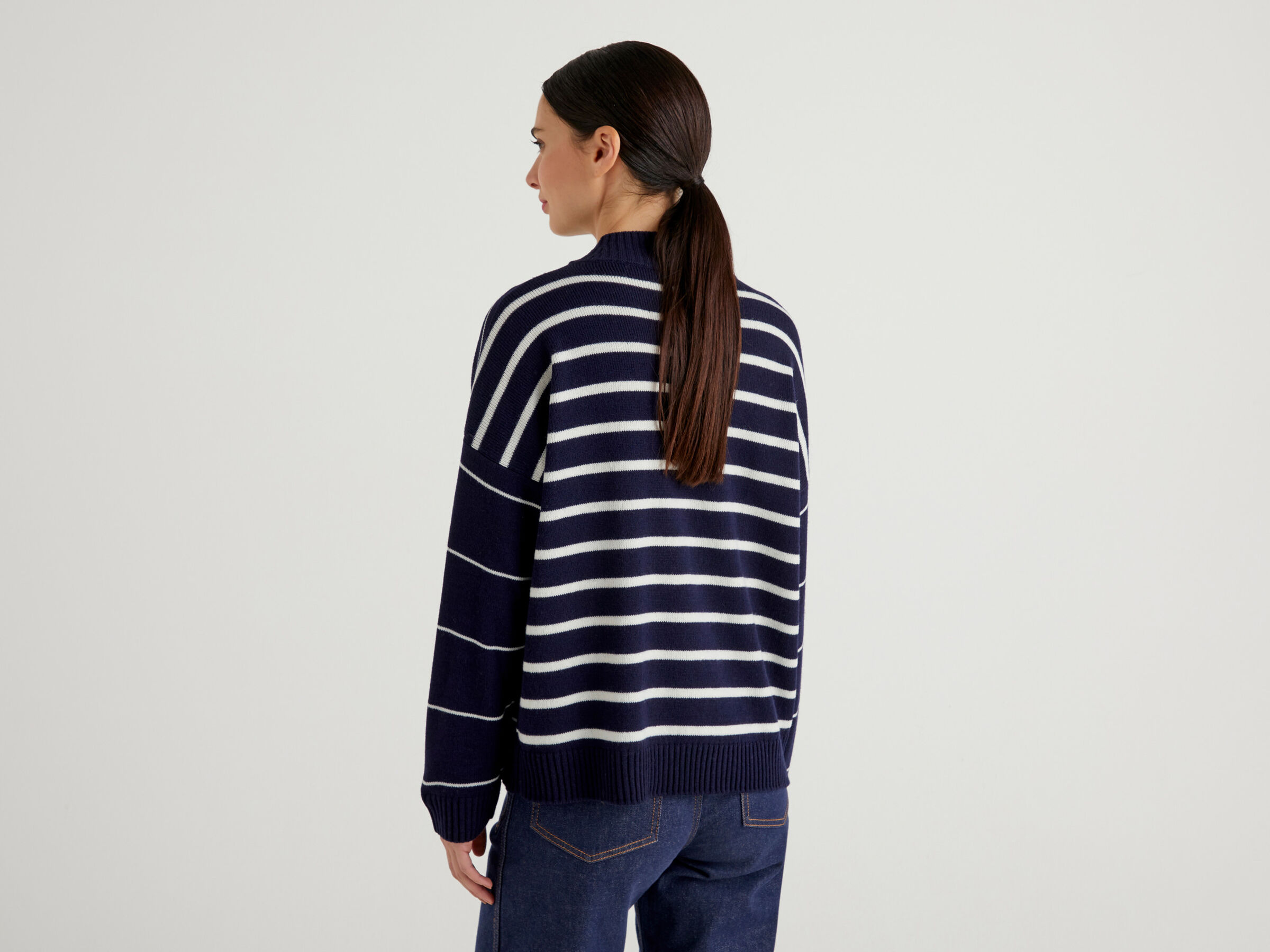 Striped turtleneck sweater image number 2