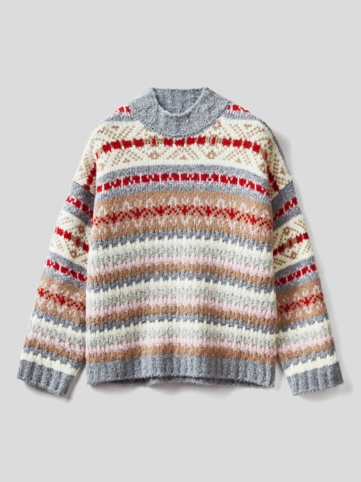Jacquard turtleneck sweater image number 1