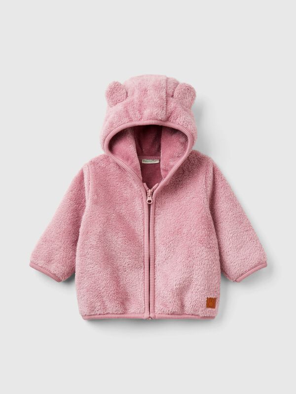 Faux fur sweatshirt with zip New Born (0-18 months)