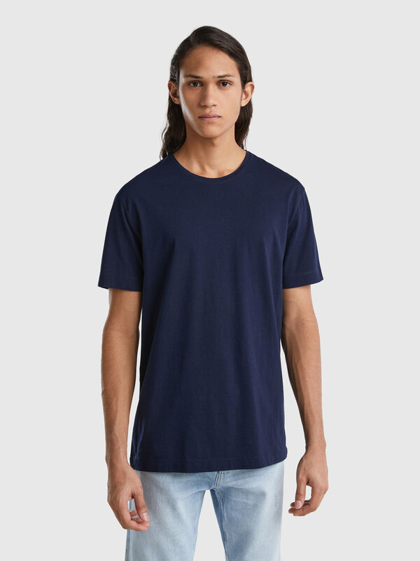 T-shirt in cotton and cashmere blend