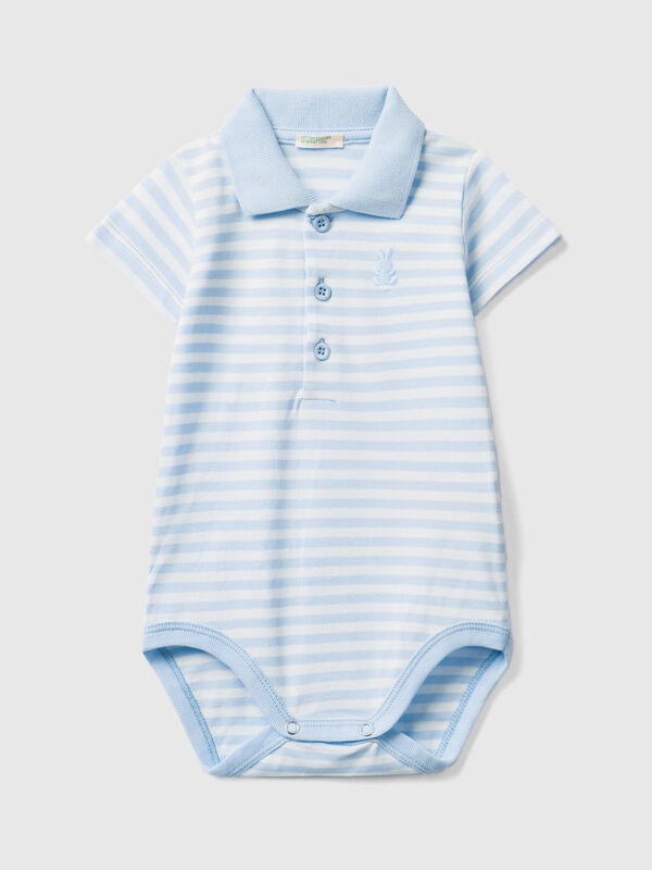 Polo bodysuit in stretch cotton New Born (0-18 months)