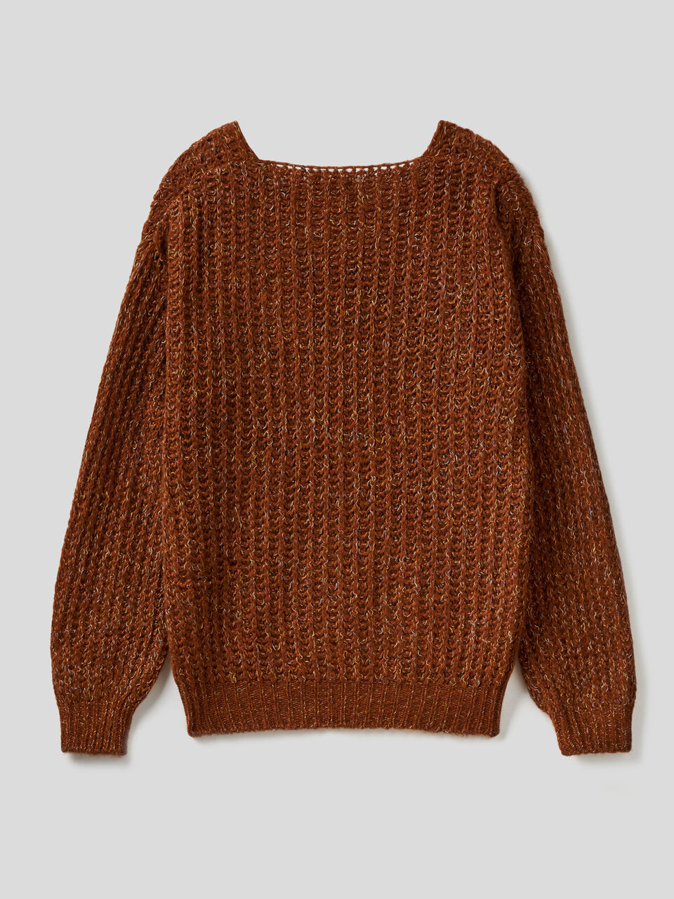 V-neck sweater in wool blend image number 2