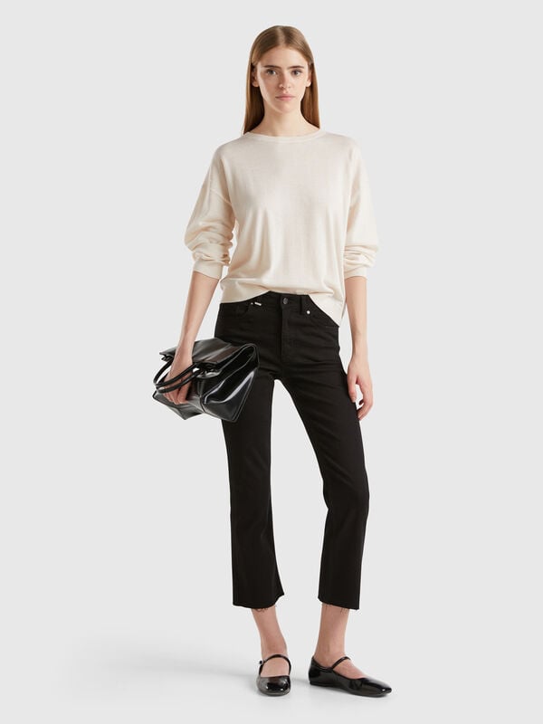 Cropped jeans in cotton Women