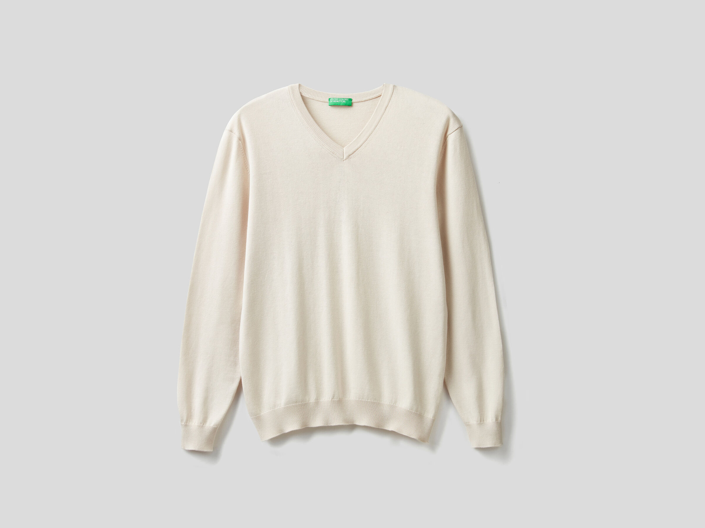 V-neck sweater in pure cotton image number 4