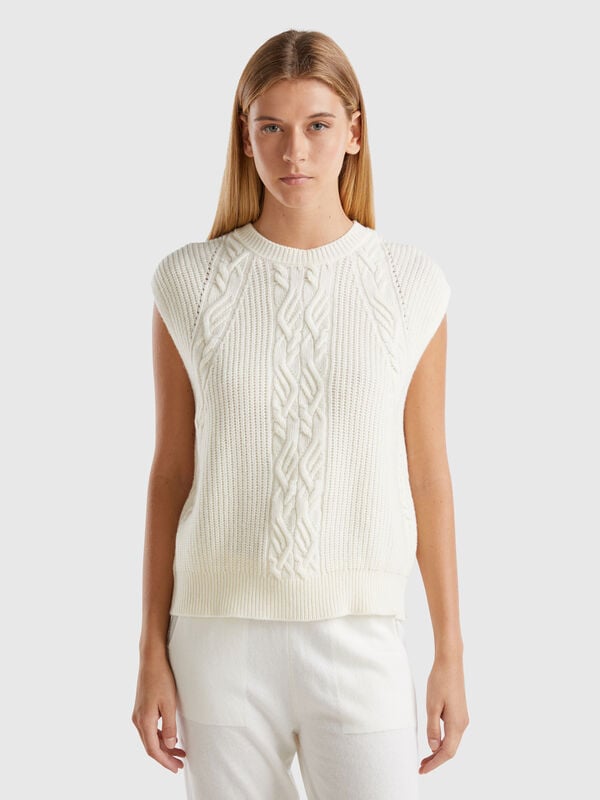 Vest with cable knit Women
