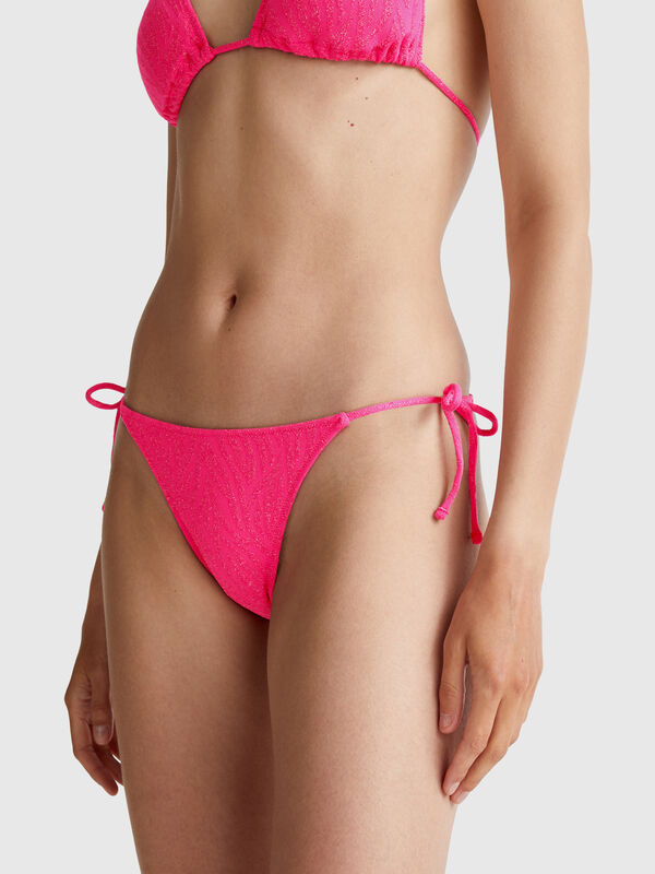Animal print swim bottoms with lurex Women