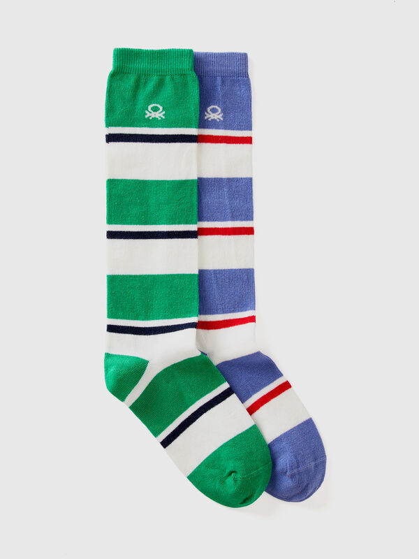Two pairs of multicolor striped socks Junior Boy