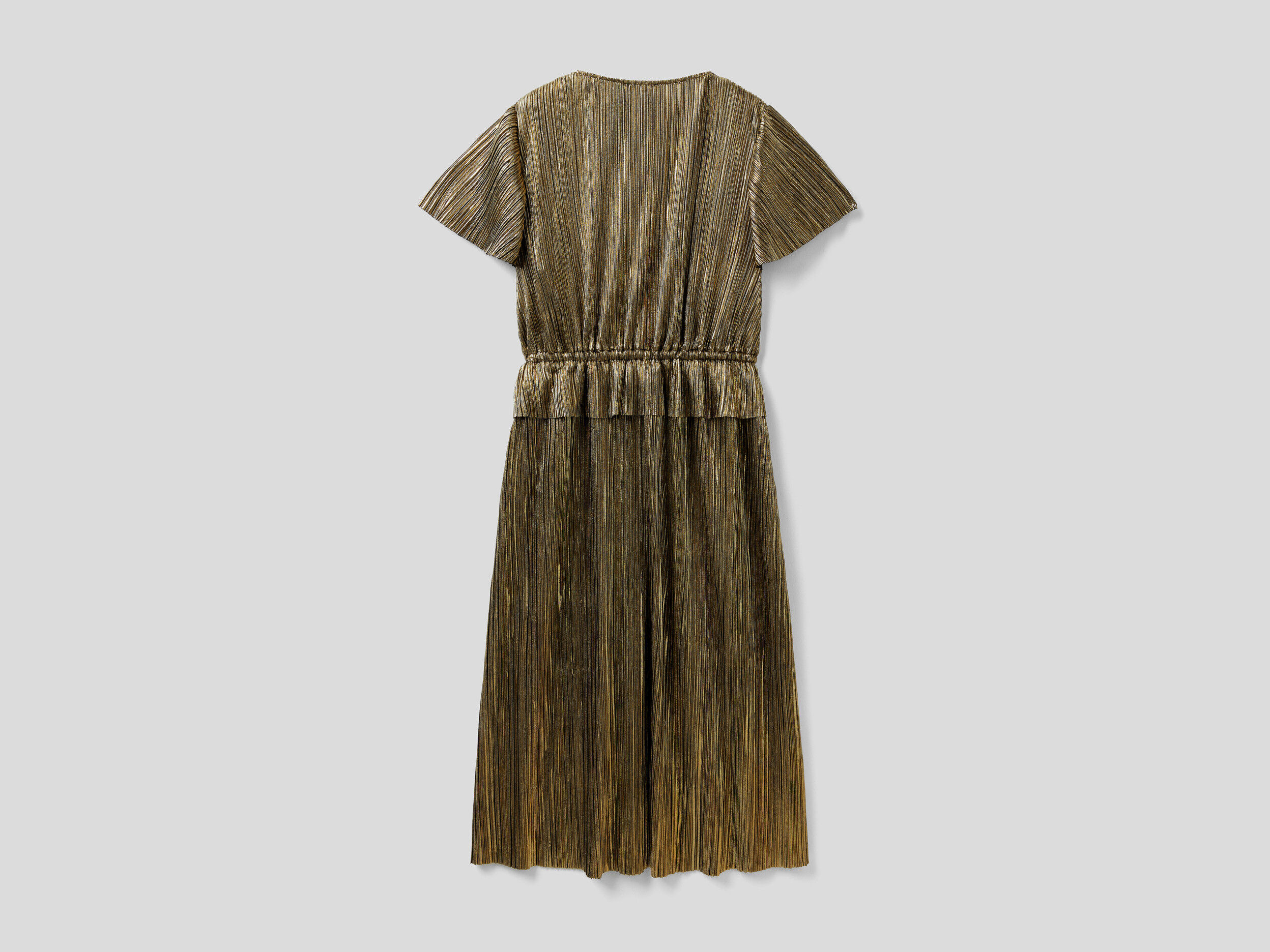 Gold pleated sales dress zara
