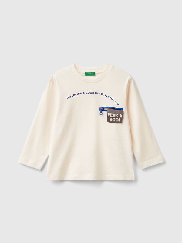 T-shirt with print and applique Junior Boy