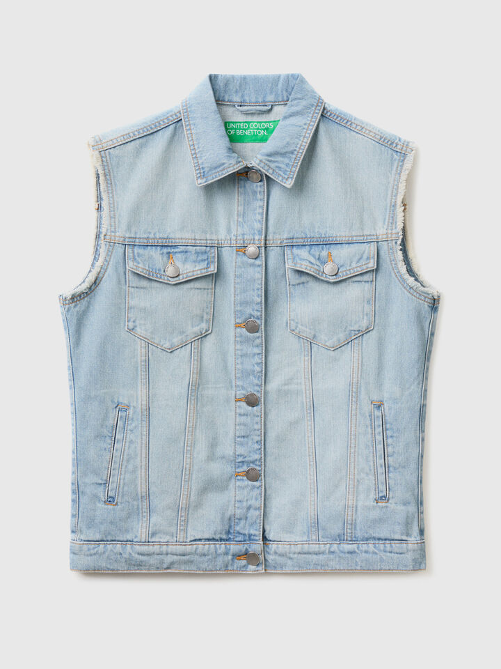 Oversized denim vest image number 1