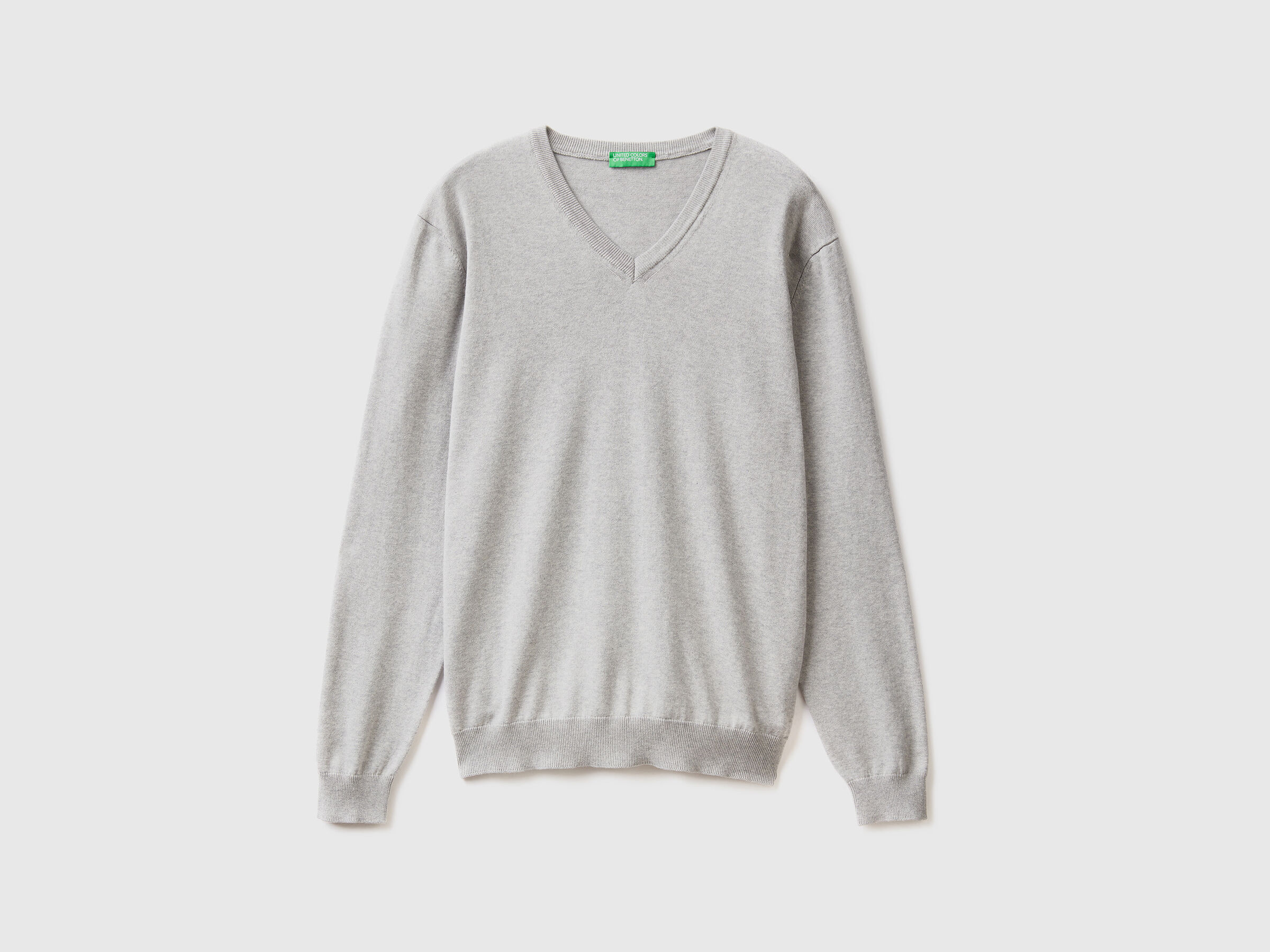 V-neck sweater in pure cotton image number 4