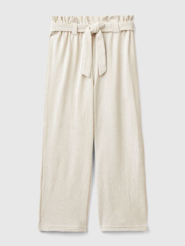 Wide fit trousers with lurex Junior Girl