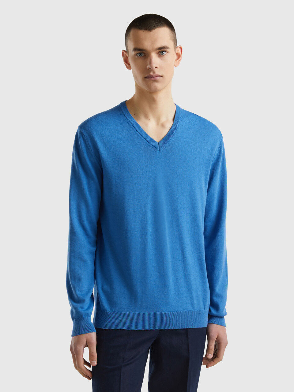 Mens cotton v neck sweaters online